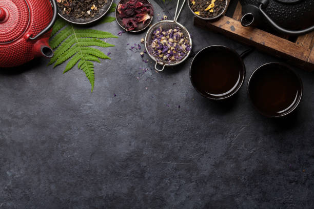 istock Set of herbal and fruit dry teas 1153433401
