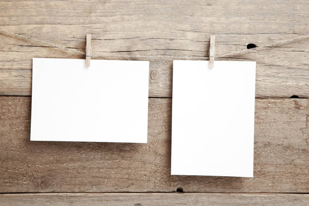 istock Stylish invitation layout - two empty cards on a wooden background 1153433686