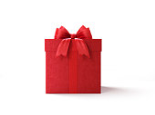 Red Gift Box Tied With Red Ribbon