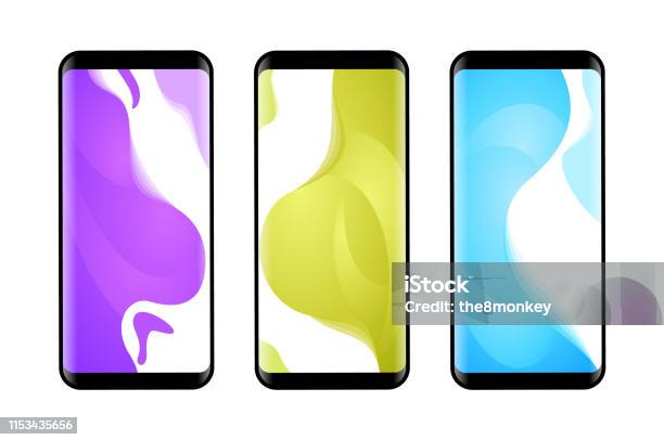 Vector Phone X Wallpaper Collection Editable Gradient Wallpapers Background Into Phone Shape Stock Illustration - Download Image Now