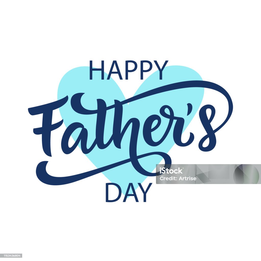 Happy Fathers Day Greeting With Hand Written Lettering Stock ...