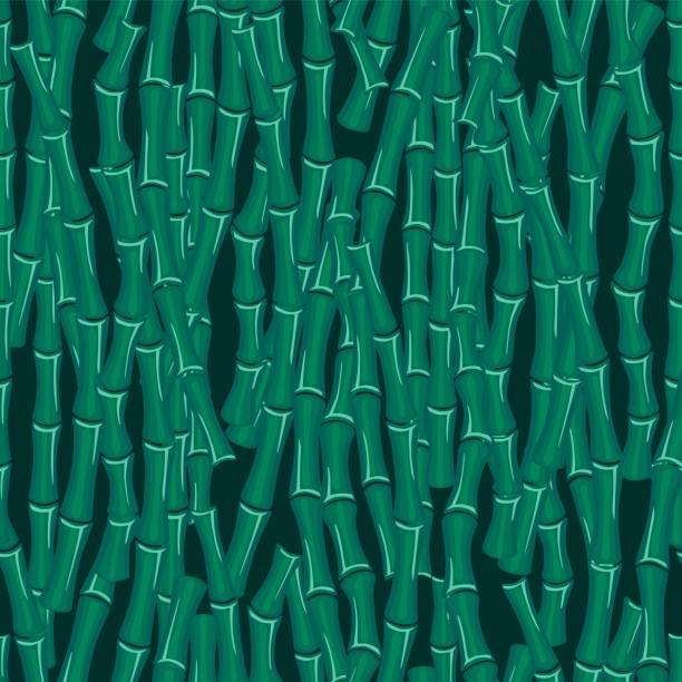 ilustrações de stock, clip art, desenhos animados e ícones de leaves branches stem bamboo wallpaper on black background. - bamboo bamboo shoot pattern backgrounds