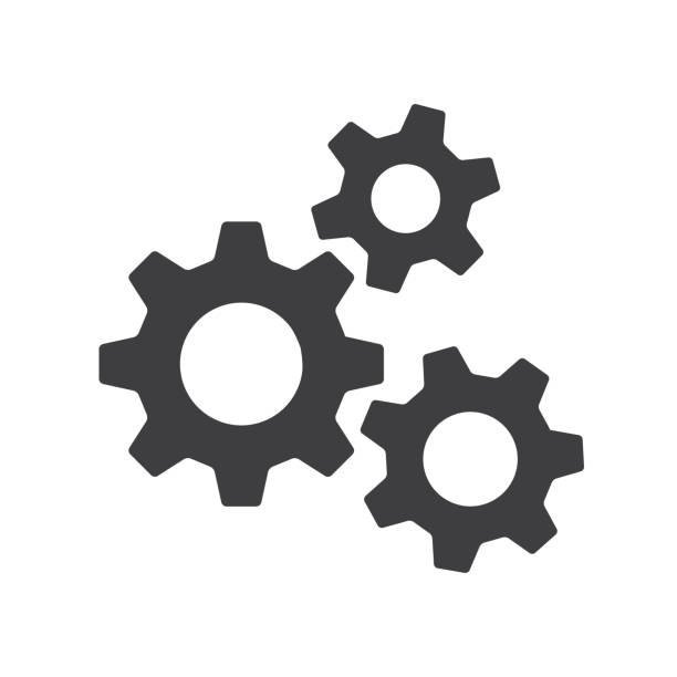 illustrazioni stock, clip art, cartoni animati e icone di tendenza di impostazione, ingranaggio, strumento, cog isolato web mobile icona vettore segno simbolo simbolo elemento silhouette - corona