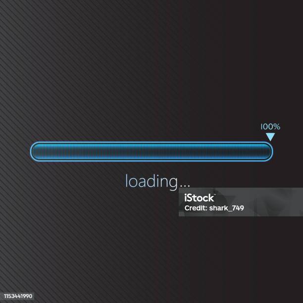 Blue Progress Loading Bar Vector Illustration Technology Concept Stock ...