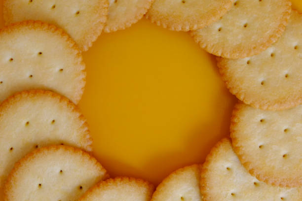 Delicious salty crackers on a plate