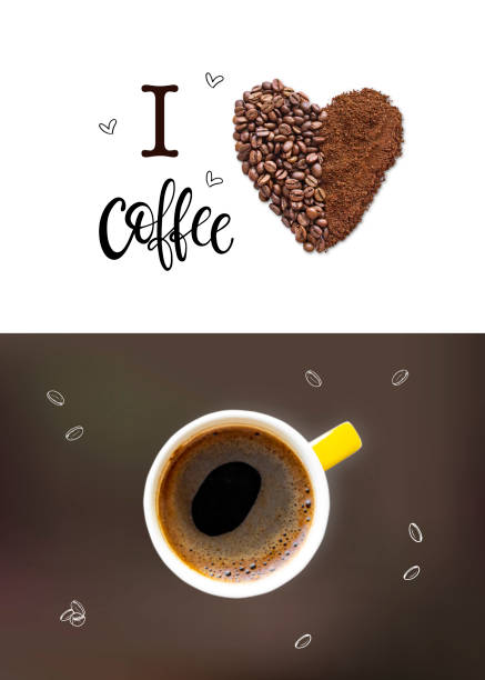 istock Creative layout made of coffee beans and coffee powder 1153445062