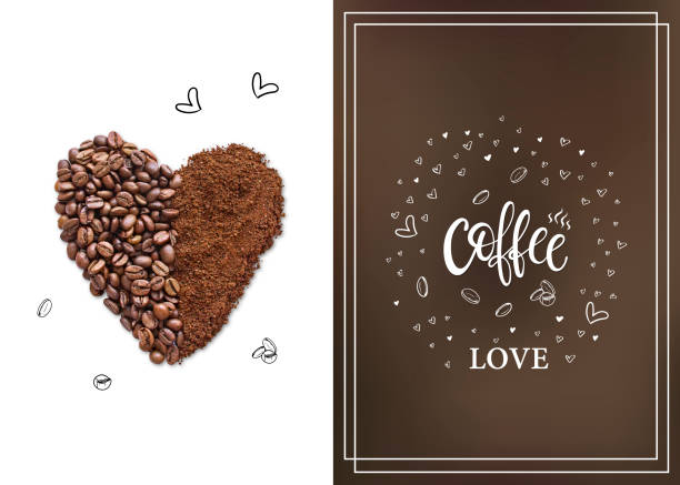 istock Creative layout made of coffee beans and coffee powder 1153445327
