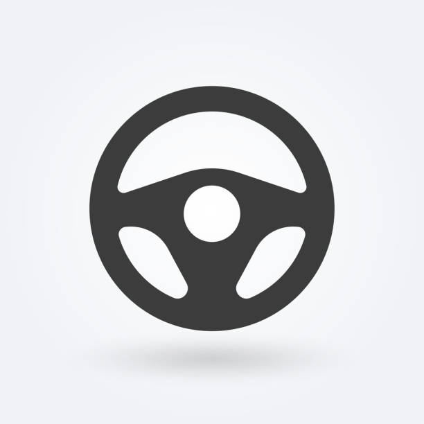ikona volantu. auto a pohon nebo symbol řidiče. vektorová ilustrace. - volant stock ilustrace