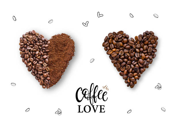 istock Creative layout made of coffee beans and coffee powder 1153446266