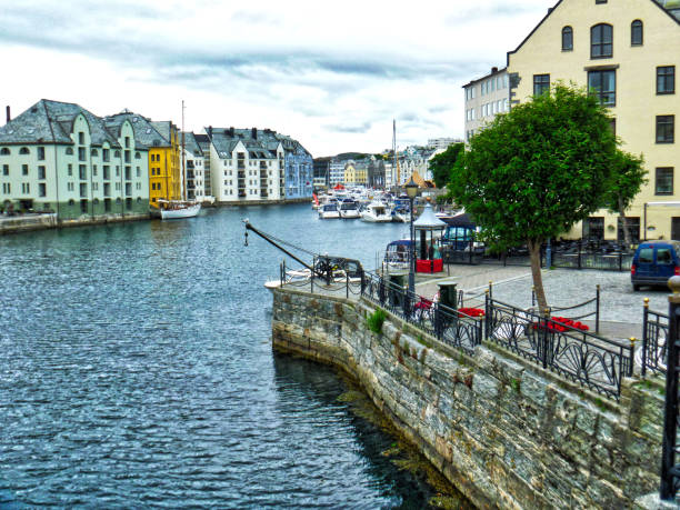 istock City and harbor Alesund, Norway 1153446883