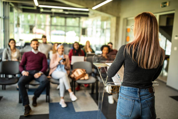 istock Making her point on business meeting 1153452547