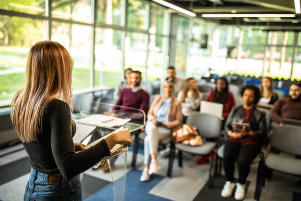 istock Making her point on business meeting 1153452553