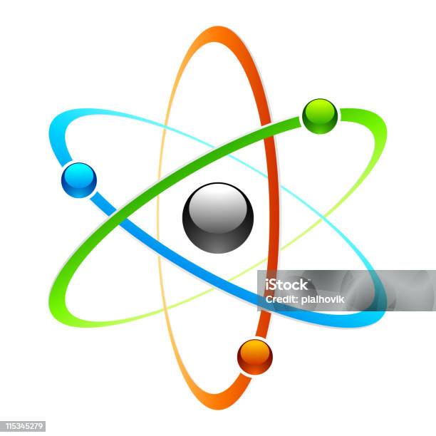 Vetores de Atom Símbolo e mais imagens de Átomo - Átomo, Símbolo, Tridimensional