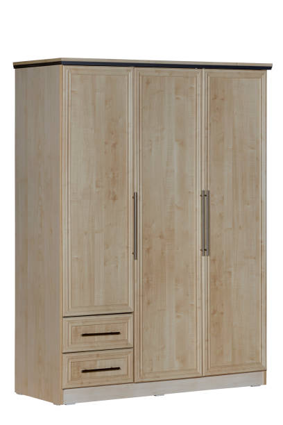 istock Wooden wardrobe isolated on white background 1153454419
