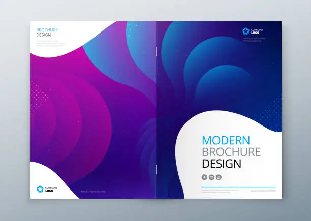 Vector illustration of Minimal modern front and rear cover design. Dynamic colorful gradients. Future geometric patterns. poster template vector design.