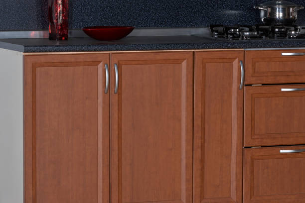 istock Close up of kitchen cabinet,modern kitchen cabinet details 1153456225