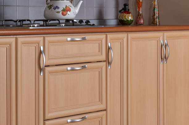 istock Close up of kitchen cabinet,modern kitchen cabinet details 1153456306