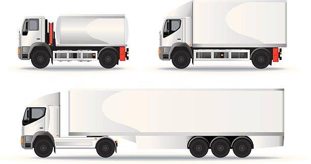 illustrazioni stock, clip art, cartoni animati e icone di tendenza di camion camion collezione per il branding - camion