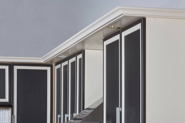 istock Close up of kitchen cabinet,modern kitchen cabinet details 1153456900