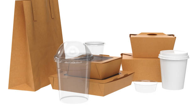 istock Packaging food box cardboard brown, close view 1153457171