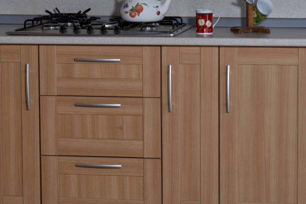 istock Close up of kitchen cabinet,modern kitchen cabinet details 1153457347