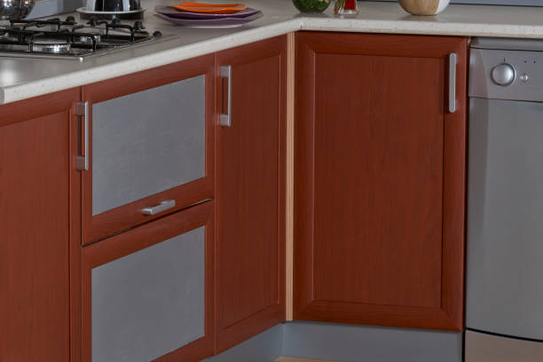 istock Close up of kitchen cabinet,modern kitchen cabinet details 1153457427
