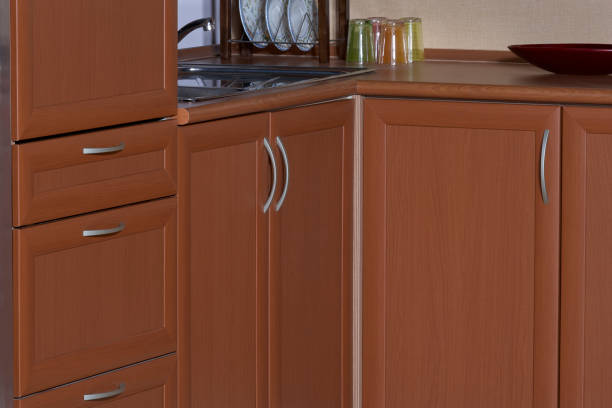 istock Close up of kitchen cabinet,modern kitchen cabinet details 1153457584