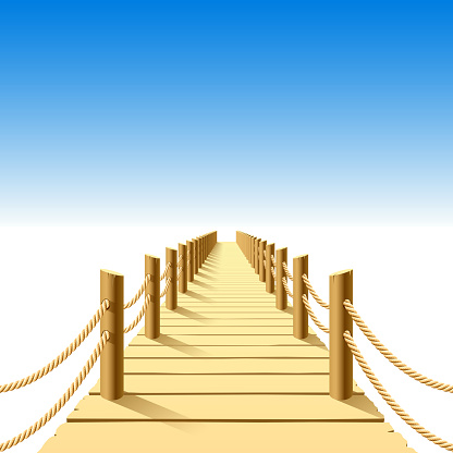 Vector illustration of a wooden jetty