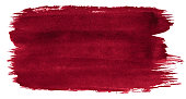 istock Burgundy Watercolor background  with sharp borders and divorces. Watercolor rough brush stains. With copy space for text. 1153466134