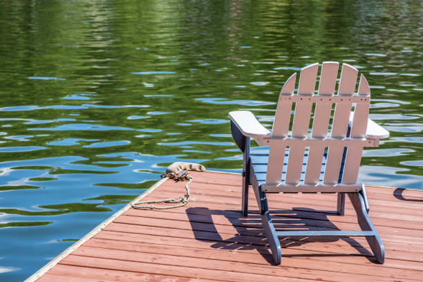 istock Adirondack chairs on a lake 1153466324