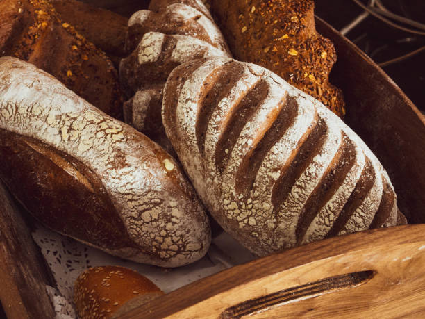 istock bread in an assortment on the wood box 1153467613
