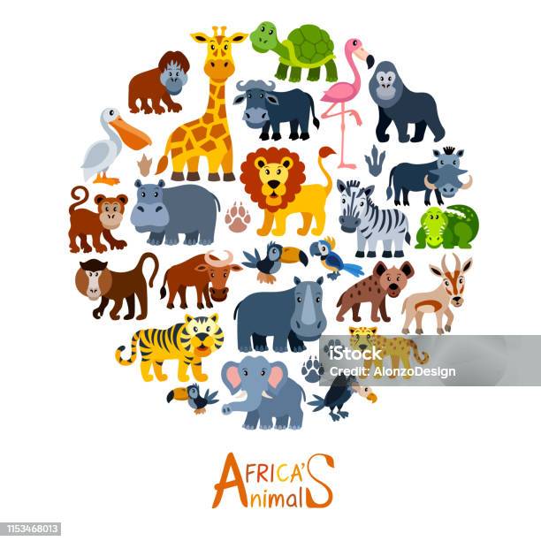 Cartoon Wild Animal Characters Stock Illustration - Download Image Now - Animal, Zoo, Cartoon