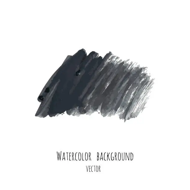 Vector illustration of Dark black vector ink watercolor frame