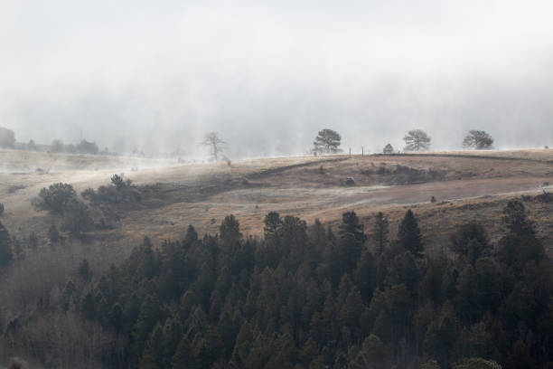 istock Ghostly Figures in Foggy Mine Country 1153474765