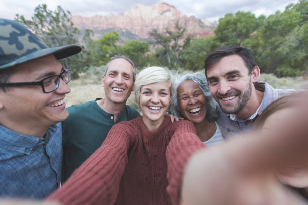 istock Multigenerational group in the desert taking a selfie 1153475884