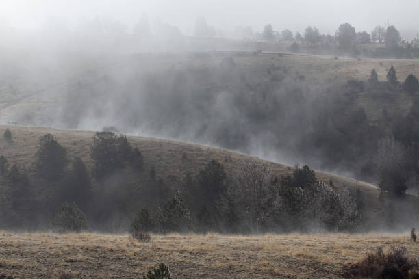 istock Ghostly Figures in Foggy Mine Country 1153477291