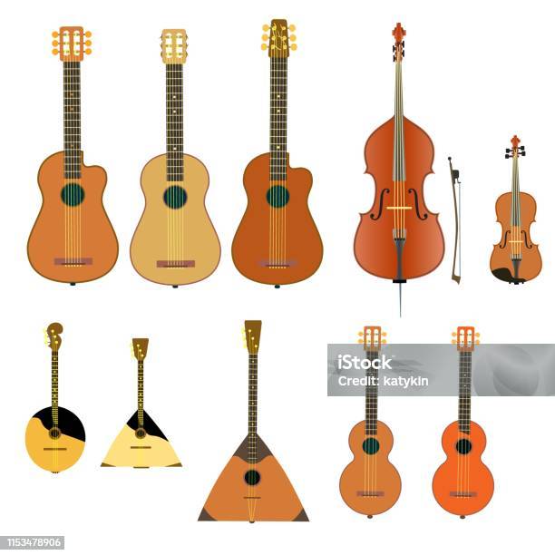 6 Stringed Instruments Musical Instruments String And Stringed Musical Instruments Stock ...