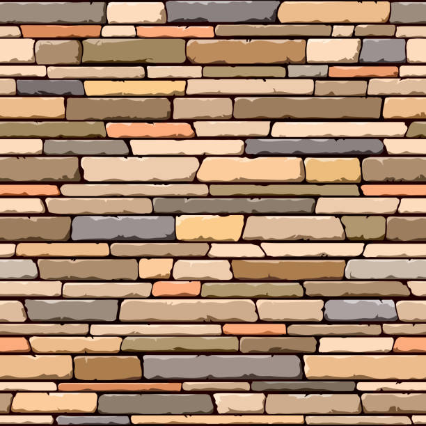 steinmauer. nahtlose muster. - cement backgrounds building exterior color image stock-grafiken, -clipart, -cartoons und -symbole