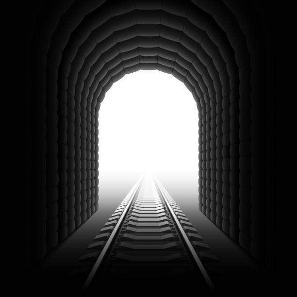 ilustraciones, imágenes clip art, dibujos animados e iconos de stock de túnel de tren. vector. - train tunnel