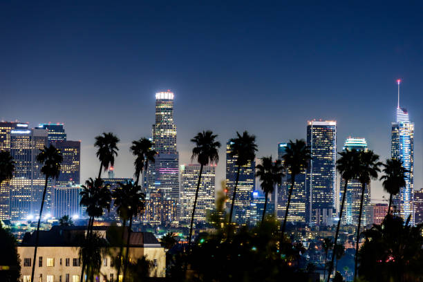 istock Downtown Los Angeles skyline at night 1153483813