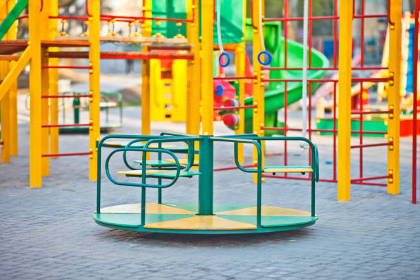 istock Circular rotational swing on the playground 1153487035