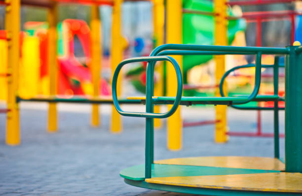 istock Circular rotational swing on the playground 1153487043