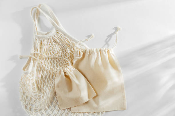 istock Reusable cloth shopping bags. Zero waste, plastic free concept. 1153488122