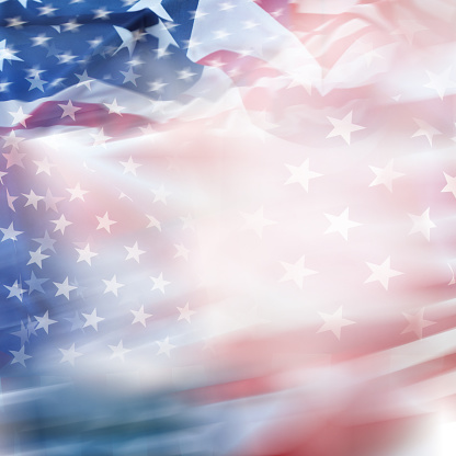 Abstract blurred USA America flag