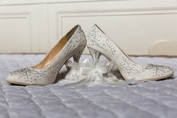 istock Women's Bride Shoes and Garter 1153489878