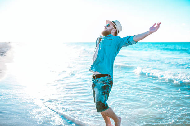 Happy Male Enjoying Vacation