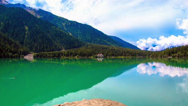 The Antholzer See a little lake in South Tyrol