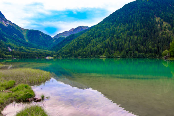 The Antholzer See a little lake in South Tyrol