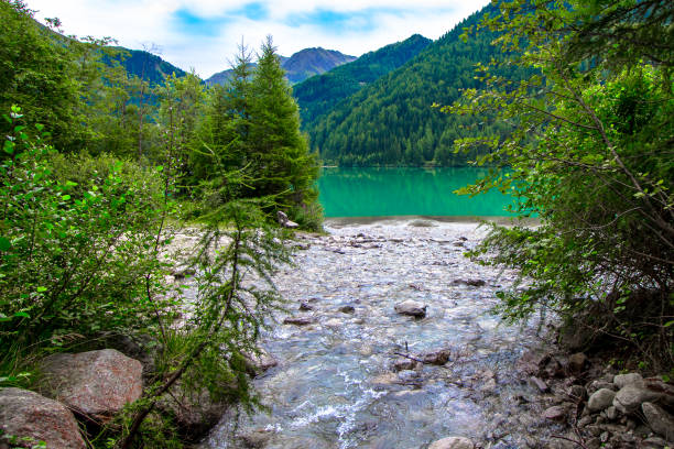 The Antholzer See a little lake in South Tyrol