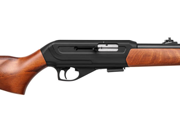 istock Small-bore rifle 22 lr with wooden butt isolated on white background. 1153500937